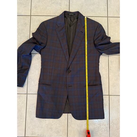 Emporio Armani G-Line Plaid Wool Super 130's Mens Sports Coat Sz 50 EU 40 US - Picture 9 of 10